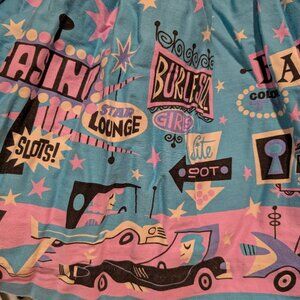 Pinup Girl Clothing Bella Gathered Swing Skirt (Sz XL) Vegas Border